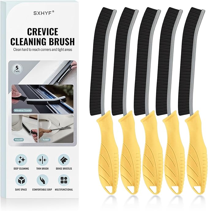 SXhyf Crevice Cleaning Brush - Grout Scrub Brush, House Cleaning Supplies, Gap Cleaning Tools, Home Essentials, Gifts for Women Men, Hard Bristle Crevice Cleaner Brush for Household Use, Bathroom