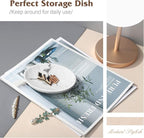 Shinowa Soap Dish, Resin Soap Saver Sponge Dish Tray Mini Storage Tray for Bathroom Bedroom Vanity Table Kitchen Counter-Top Organization, Gravel White