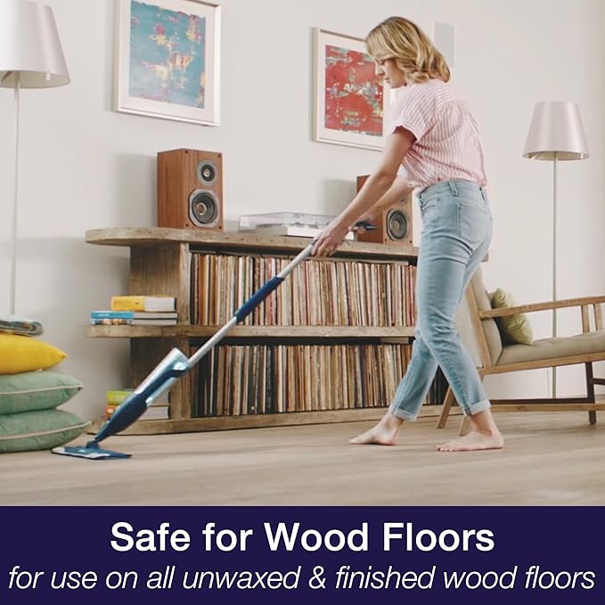 Bona Hardwood Floor Premium Spray Mop - Includes Hardwood Floor Cleaning Solution and Machine Washable Microfiber Cleaning Pad - Dual Zone Cleaning for Faster Cleanup - Spray Mop for Wood Floors