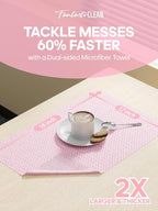 Fantasticlean Large Tear-Away Microfiber Cleaning Cloth Roll - 18'' by 12'', 36 Sheets, Thick Dish Cloths, Super Absorbent Reusable Kitchen Towels (Pink)