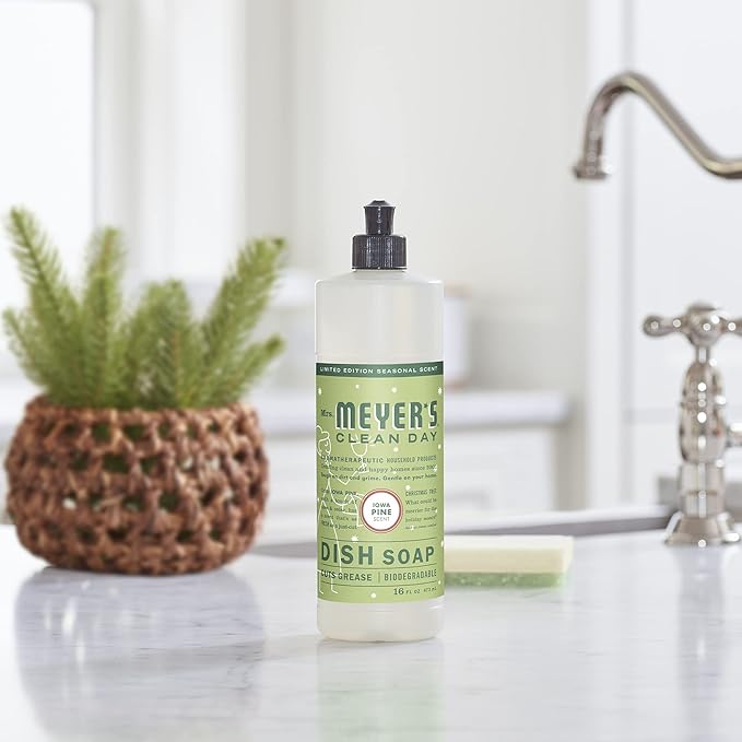 MRS. MEYER'S CLEAN DAY Liquid Dish Soap, Biodegradable Formula, Limited Edition Iowa Pine, 16 fl. oz