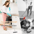 Grout Brush with Long Handle, 2 in 1 V-Shaped Floor Scrub Brush for Cleaning, Bathroom, Garage, Wall, Patio, and Tile, Stiff Bristle Brush with 54'' Telescopic Handle