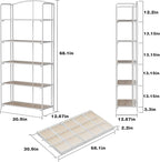 Crofy No Assembly Folding Bookshelf for Living Room, 5 Tier White Collapsible Book Shelf for Home Office, Portable Bookcase Storage Organizer