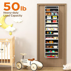 Over The Door Organizer, 6 Shelf Door Hanging Organizers with 6 Large Capacity Pockets, Behind Door Storage Hanging Shelves for Closet Wall Bathroom Bedroom Nursery