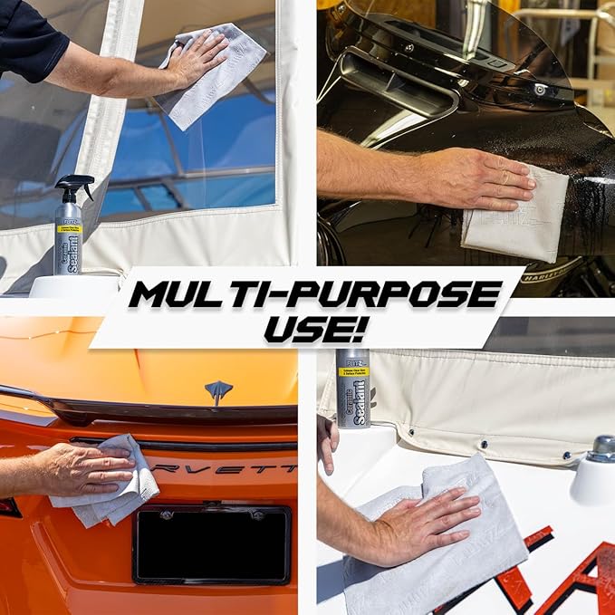 Flitz Tear Away Microfiber Towel Roll (30 Sheets) - USA-Made 12" x 12" Cloth Paper Towels - Reusable & Washable Ultra Absorbent Cleaning Cloth Roll for Cars, Kitchens, Appliances - Grey (1 Pack)