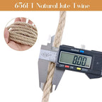 Natural Jute Twine 656 Feet Long String for Crafts Gift Wrapping Christmas Handmade Arts Decoration Packing String Home Decor （8mm * 656feet）