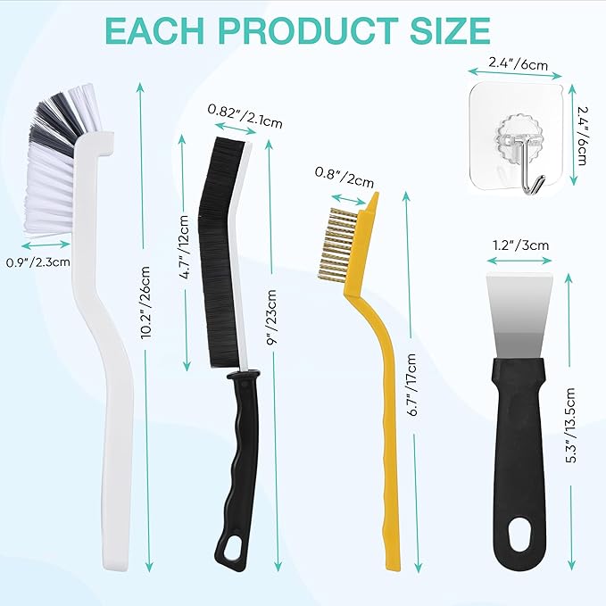 12Pcs Crevice Cleaning Brush Set,Hard Bristle Cleaning Supplies for Deep Cleaning Gap,Home Essentials,Bathroom Scrub Cleaner Brushes Tools for Household Use,Kitchen,Toilet,Window