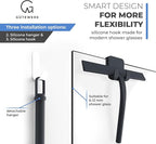 GÜTEWERK Shower Squeegee for Glass Doors, Silicone Window Squeegee, Bathroom and Glass Cleaning - Black - 9 Inch