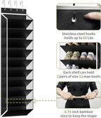 KEEPJOY 10 Tiers Mesh Over Door Shoe Organizer Storage, Hanging Shoe Holder for Door with Large Deep Pockets, Fit 20-30 Pairs Shoe Rack for Sneakers, Boots(Black)
