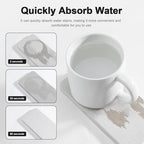 Water Absorbing Stone Tray for Sink | Quick Drying Diatomaceous Earth Coasters | Soap Dish Holder & Toothbrush Holder for Bathroom Counter | Hand Soap & Plant & Toiletries | Light Grey 4-Pack