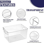 Clear Plastic Storage Bins, Pantry Organizers and Storage Containers Fridge Organizer Bins for Organizing Kitchen Cabinet Organizer Bin Bathroom Freezer Refrigerator Organization