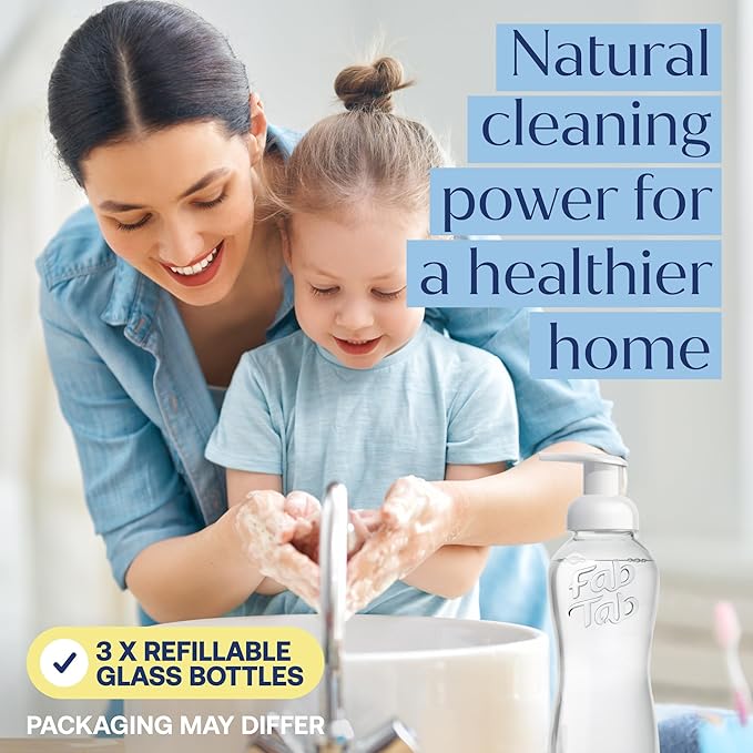 Fab Tab Home Starter Kit - Natural Cleaning Products - Household Cleaners - All-Purpose Cleaner Tablets - Plant-Based, Plastic-Fee - No Harsh Chemicals | Cleaning Kit