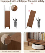 Solid Wood Bookcase 4-tire with Tempered Glass Flip-Up Doors,60Hx32Dx13.7W Bookshelves Finish Cube Storage Organizer,Bookshelf Versatile Pantry Cabinet for Living Room Home Office