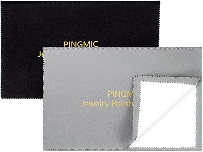 PINGMIC 2 Packs Large Jewelry Polishing Cloths, 11'' x 14'' Professional Silver Polishing Cloth for Jewelry Sterling Silver Gold Platinum Brass Copper Diamond