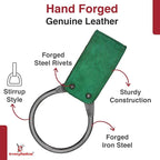 Armory Replicas - Hand Forged Medieval Viking Battle Axe Holder - Genuine Bovine Leather Functional Costume O-Ring Weapon Belt Holster