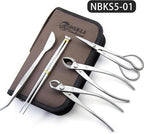 Small Size TianBonsai Bonsai Tools 5-Piece Alloy Steel Bonsai tool Kit In Cluding 180mm Long Handle Scissors / 180mm Branch Cutter / 180mm Knob Cutter / 200mm Straight Root Hook / Tweezers (NBKS5-01)
