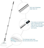 Garden Rake for Leaves, Heavy Duty Metal Adjustable Leaf Rake for Lawns, Length 37"-81", Adjustable Expandable Head 8"-15", Garden Tools for Lawn Garden Yard Flowers Beds Bush