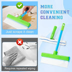 Alisanda Recyclable Silicone Window Squeegee Kit, Window Cleaning Kit, Multifunctional Window Squeegee, Glass Cleaning Tools with Silicone Squeegee & Microfiber Scrubber (Green)