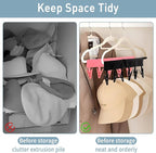 TamBee Portable Hanger Clips Travel Clothesline Travel Hangers Towel Drying Rack Clothing Hanger Folding Portable Sock Dock Swimsuit Drying Rack Hanger with 6 Clips Pack of 3 (Black)