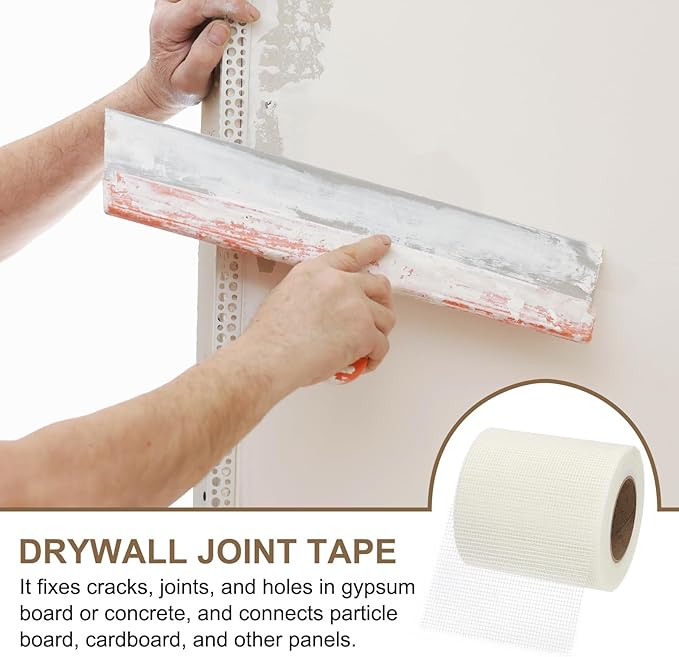 PATIKIL Drywall Repair Mesh Tape, 6 inch x 164 ft Fiberglass Repair Patch Self-Adhesive Dry Wall Joint Tape 9 Mesh Wall Hole Crack and Seam Patch, White