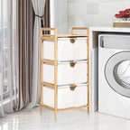 Yosoo 3 Tier Laundry Hamper Organizer with Towel Cabinet Handles, Large Capacity Box Shelf, Compact Design for Bathroom Bedroom Living Room, Ideal Storage Organizer (White)