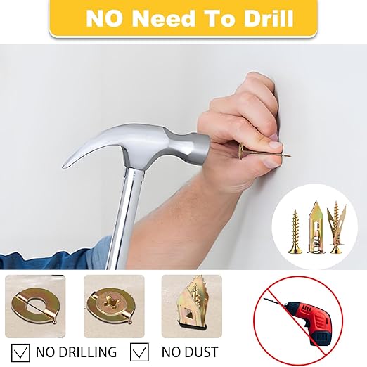 420Pcs Self Drilling Drywall Anchors with Screws Kit,Zinc Plated Steel,4 Sizes Expansion Screws and 2 Sizes Wall Anchors, Easy Application No Drill or Holes in Wall.