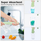 Matthew Microfiber Cleaning Cloth Roll 72Pack (12" x 12") Reusable Paper Towels&Washable Tear Away Towels,Ultra Water Absorbent Lint&Streak Free Cleaning Rags for Glass,Dishwash,Bathroom,Cars-Green