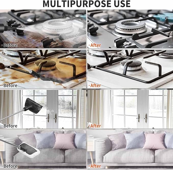 2025 Portable Handheld Steam Cleaner 2500W High Temperature Cleaning Steamer Machine for Car Detailing, 1200ml Large Capacity 3-Levels Adjustable Hand Held Steamer for Home, Car, Kitchen(White)