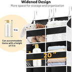 Over the Door Organizer 5 Tiers, Extra Large Behind Door Storage of 10 Compartments, 80 lbs Weight Capacity Hanging Storage Organizer with Clear Window Kids Toys, Shoes, Diapers, Room storage