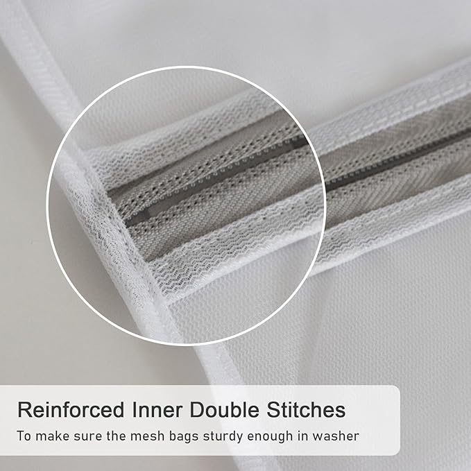 Polecasa 3Pcs Premium Fine Mesh Laundry Bags, 3 Large 16 x 20 Inches Durable Laundry Wash Bags with Sturdy Zipper for Delicates