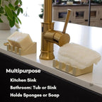 Silicone Soap Dish – 2 Pack, Waterfall Drainer Soap Holder for Bathroom, Suction Cups for Non-Slip Saver for Bar Soap, Sponge Holder & Sink Organizer, Extend Life, Durable & Easy to Clean (Sand)