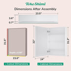 TokeShimi 24x32 Mirrored Medicine Cabinet Recessed or Wall Mount, Aluminum Tempered White Bathroom Medicine Cabinet with Mirror with Stepless Adjustable Storage Metal for Modern Farmhouse