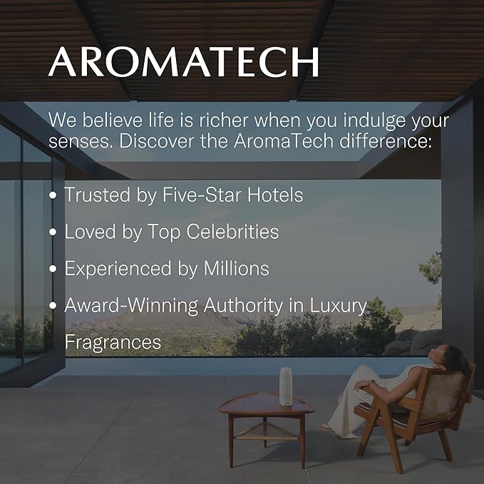 AromaTech Santal Aroma Essential Oil Blend: Luxury Hotel Inspired Aromatherapy with Amber, Vanilla, Cedar & Sandalwood for Ultrasonic Diffusers & Nebulizers - 0.3 fl oz, 10 mL