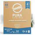 Laundry Detergent Sheets - Ultra Concentrated & Hypoallergenic - Deep Clean, Safe for Sensitive Skin, Plastic-Free & Non-Toxic - Works in Hot & Cold Water - (64 Loads 32 Sheets) - Mountain Mist