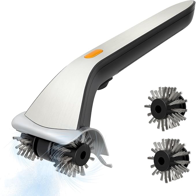 GKZ Electric Grill Brushes Cleaner, Motorized Rotating Giddy up Grill Cleaner with Water Tank, Ergonomic Handle & Bright Switch for BBQ Grill, Oven Racks, Outdoor/Indoor Grids