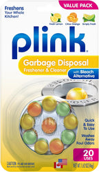 Plink Garbage Disposer Freshener and Cleaner, Sink Disposal Odor Eliminator, Quick and Easy-to-Use Capsules, Septic-Friendly, Citrus Scents, 20 Count Package