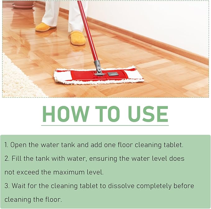 Floor Cleaner Tablets Hard Floor Cleaner Tablets, Deep Cleans for Multiple Hard Floors for Tile, Vinyl, Hardwood, Fresh Lemon Scent, Compatible with Robot Mops & Wet/Dry Vacuums(2PCS)
