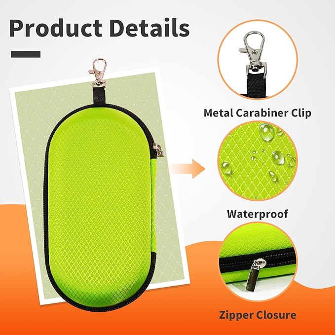 Double Eyeglasses Case, Hard Shell Dual Sunglasses Organizer with Zipper Clip Travel Glasses Storage for Women Men