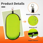 Double Eyeglasses Case, Hard Shell Dual Sunglasses Organizer with Zipper Clip Travel Glasses Storage for Women Men