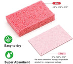 Cellulose Sponges,Heavy Duty Scrub Kitchen Sponge,Clean Tough Messes Without Scratching Sponges Kitchen Yellow (6 Pack)