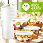 NEEBAKE 60 Set Deli-Containers-with-Lids: [8oz 16oz 32oz] Combo Plastic-Food-Storage-Containers-with-Lids, To-Go-Containers, Meal-Prep-Containers