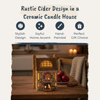Blue Sky Clayworks The Old Cider Candle House, Ceramic, 5.5" L x 5" W x 7.75" H, Orchard Porch Glow