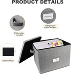 Lukeline Magazine Storage Box,Collapsible Fabric Magazine Holder with Handles, Stackable Magazine File Holder for Files, Books, Newspapers, Documents