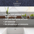 Granite Gold Clean and Shine Refill, Streak-Free Deep Cleaning and Polishing of Natural Stone and Quartz Surfaces, 64 Ounces