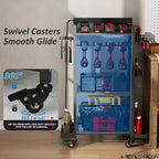 Power Tool Organizer Cart with 8 Power Outlet & Adjustable Storage, Garage Workshop Tool Box Cart, Gifts for Men