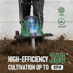 14 Inch 10 Amp Electric Tiller/Cultivator, 4 Steel Tines Tillers with Adjustable Wheels, 9" Tillling Depth Electric Rototiller for Lawn, Yard and Garden Digging
