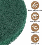 HARFINGTON 24pcs Scrubber Scouring Pads 180 Grits 5 Inch Drill Power Brush Hoop and Loop Surface Conditioning Disc Drill Scuffing Disc Scrub Pads for Home Kitchen Cleaning, Green