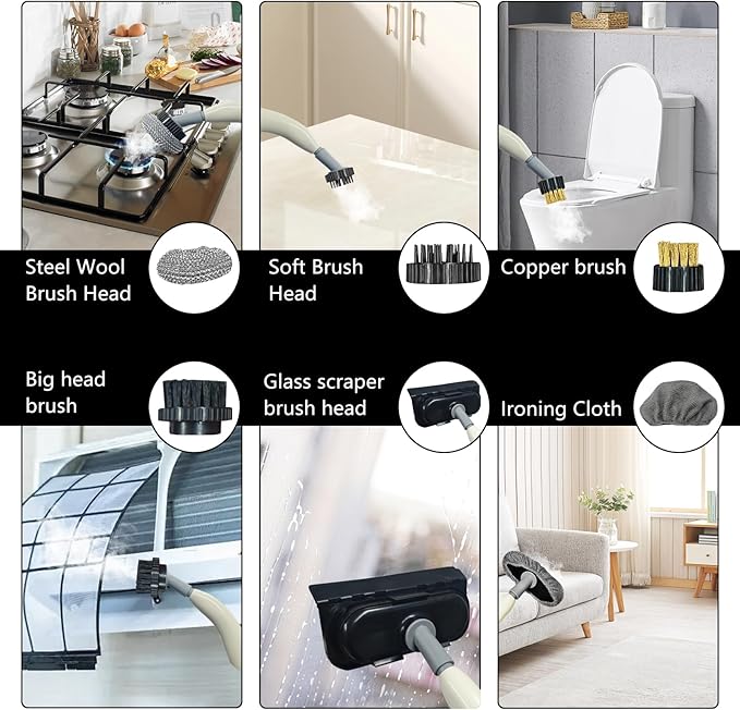 Steam Cleaner,1500W handheld pressurized steam cleaner,Portable Car Steamer for Auto Detailing,Steam Cleaner for Home,Steam Cleaning Machine for Furniture,Kitchen,Grout,Floor,Tile