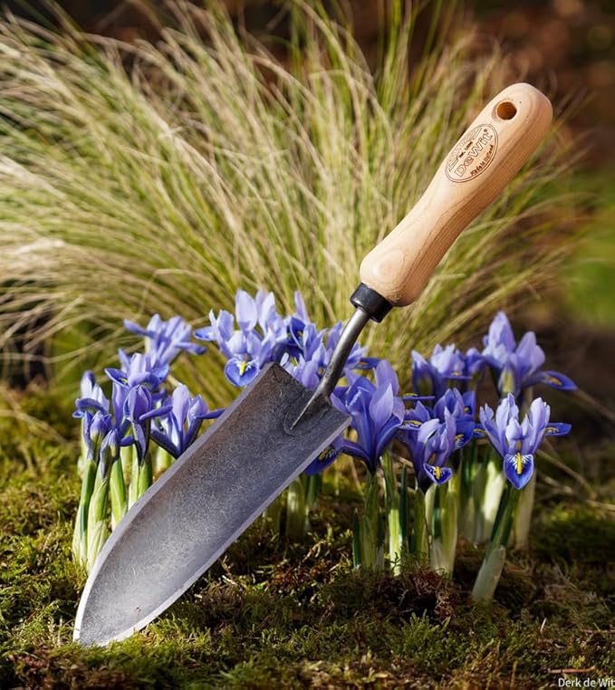 DeWit Forged Transplant Trowel with Short Handle, Lightweight & Durable Garden Tool with Comfortable Grip for Planting, Digging & Transplanting