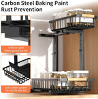 Under Sink Organizer, 2 Pack Under Sink Organizers and Storage, 2-Tier Pull Out Under Cabinet Organizer Storage Shelf, Metal Frame, Height Adjustable Rack for Bathroom Kitchen Pantry